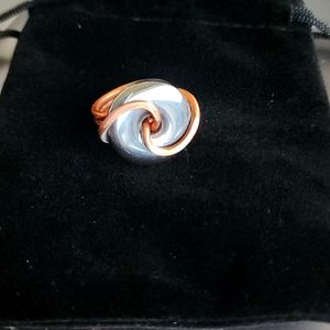 UNIQUE HEALING CRYSTAL!!! Natural Polished Tumbled Hematite Ring!